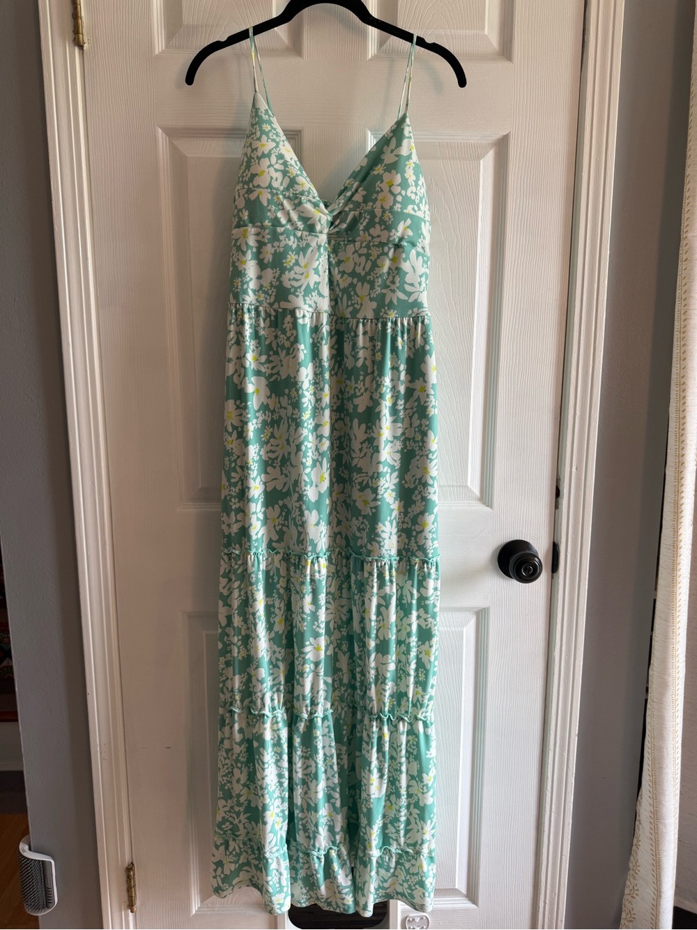No Boundaries Mint Green Floral Spaghetti Strap Maxi Dress